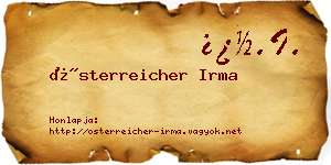 Österreicher Irma névjegykártya