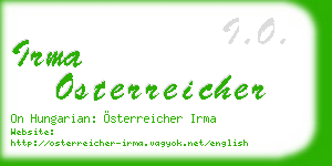 irma osterreicher business card